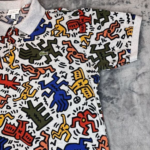 NWOT Lacoste x KEITH HARING XL Mens Allover Figures Special Edition Polo Shirt - Picture 5 of 14